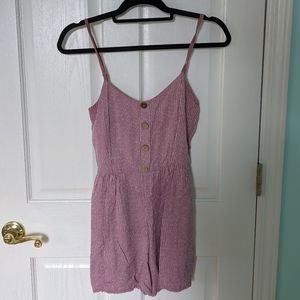 pink & white striped romper